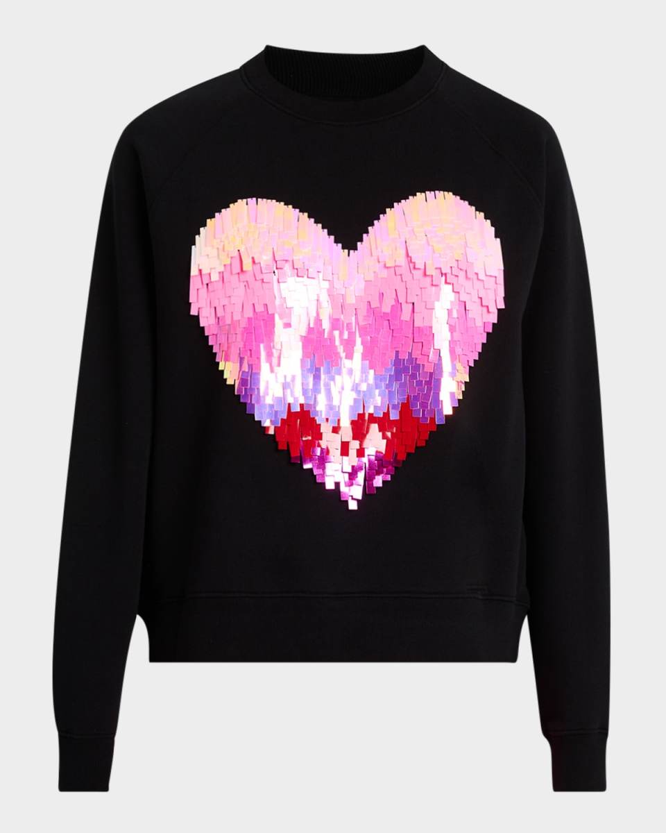 Heater Sequined Heart Sweatshirt